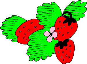 Cliparts Eten en drinken Aardbeien 