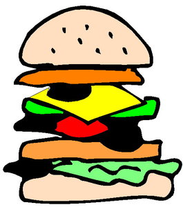 Cliparts Eten en drinken Hamburgers 