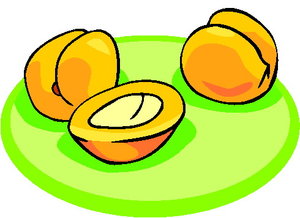 Cliparts Fruit Abrikozen 3 Abriozen Op Een Bord