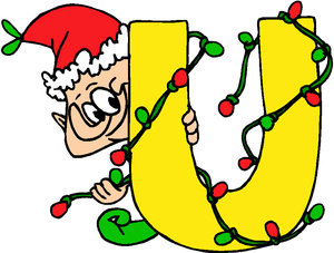 Cliparts Kerstmis Kerst alfabet Letter U