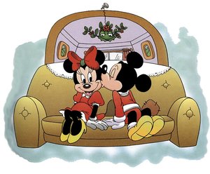 Cliparts Kerstmis Kerst disney Micky Mouse En Minni Mouse Kussen