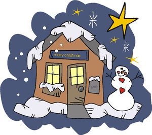 Cliparts Kerstmis Kerst huizen Huis Met Sneeuw