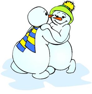 Cliparts Kerstmis Kerst sneeuwpoppen Dansende Sneeuwpoppen