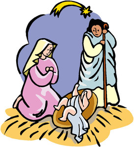 Cliparts Kerstmis Kerst stallen Jezus En Maria Kerststal
