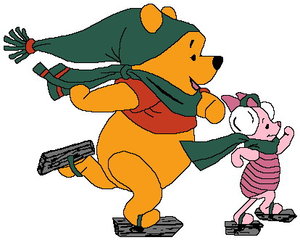 Cliparts Kerstmis Kerst winnie de pooh Winnie De Pooh En Knorretje Schaatsen