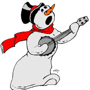 Muziek Cliparts Banjo Sneeuwpop Met Banjo