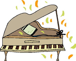 Muziek Cliparts Vleugels en piano 
