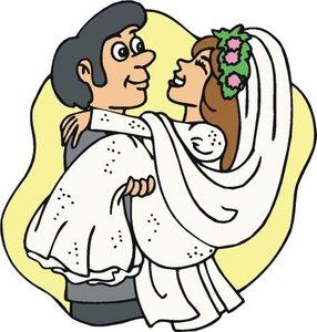 Cliparts Speciale dagen Huwelijk Gelukkig Bruidspaar Huwelijk Getrouwd