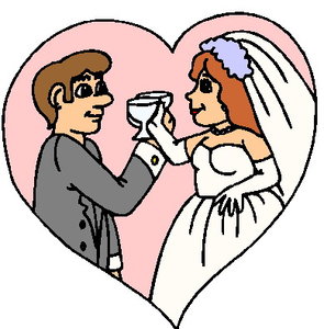 Cliparts Speciale dagen Huwelijk Proost Sante Pas Getrouwd