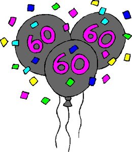 Cliparts Speciale dagen Jubileum Feestballonnen 60 Jaar