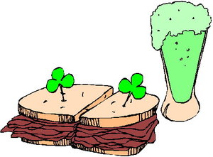 Cliparts Speciale dagen St patricks day Sandwich En Drankje