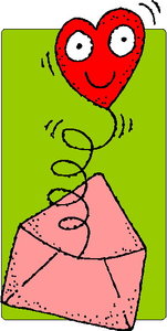 Cliparts Speciale dagen Valentijnsdag Verrassingsbrief Met Hartje Valentijn Valentijnsdag