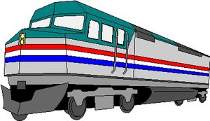 Cliparts Voertuigen Treinen Trein Locomotief Rood Wit Blauw