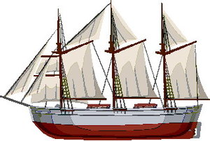 Cliparts Voertuigen Zeilschepen Zeilboot Zeilschip