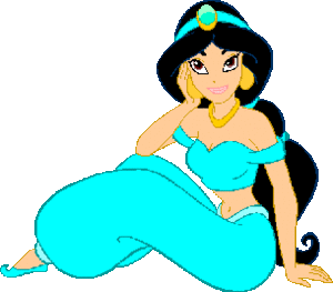 Disney plaatjes Aladin Prinses Jasmine Zittend