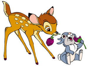 Bambi Disney plaatjes Bambi En Stampertje Eten Bloemen