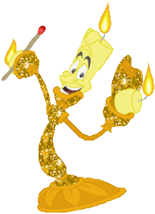 Belle en het beest Disney plaatjes Lumiere Met Glitter