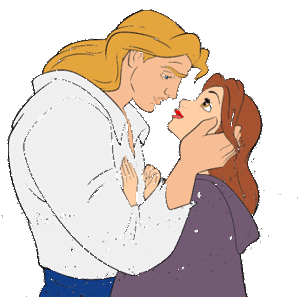 Belle en het beest Disney plaatjes Belle Met Prins Adam Bijna Zoenend
