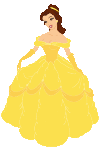 Belle en het beest Disney plaatjes Belle In Mooie Gele Jurk
