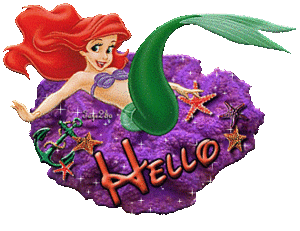 De kleine zeemeermin Disney plaatjes Ariel Liggend Hello Glitter