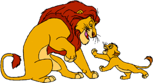 De leeuwenkoning Disney plaatjes Mufasa En Simba Spelen Leeuwenkoning