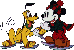 Disney plaatjes Disney kerst Pluto En Mickey Mouse Schaatsen