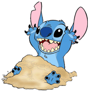 Lilo en stich Disney plaatjes Stitch Speelt In Het Zand