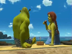 Shrek Films en series Films Shrek En Fiona Op Het Strand