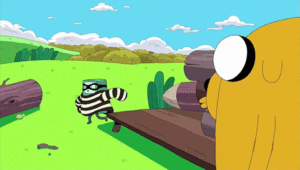 Films en series Series Adventure time Bmo Speelt Een Boef En Jake Kijkt Toe