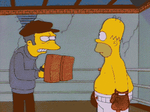 Films en series Series The simpsons Moe Traint Homer Als Professioneel Bokser