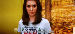 Alison Brie GIF. Gifs Filmsterren Alison brie Joel mchale Community Gemeenschap cast 