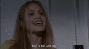 Angelina Jolie GIF. Angelina jolie Gifs Filmsterren Meisje onderbroken Fucked up 