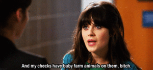 Baby GIF. Dieren Baby Gifs Filmsterren Zooey deschanel  Teef Omgaan Nieuw meisje Jess Lizzy caplan Nemen dat 