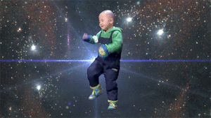 Baby GIF. Baby Ruimte Gifs Dans Gelukkig Aanbiddelijk Rotoscope Schattig 3 jaar oude is erg blij om 