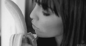 Banaan GIF. Meisje Eten en drinken Banaan Sexy Gifs 