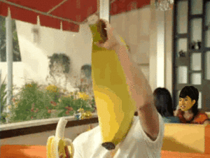 Banaan GIF. Eten en drinken Banaan Gifs Zuig Snoo 