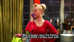 Big Bang Theory GIF. Films en series Gifs Big bang theory Hop Kaley cuoco 