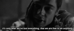 Brad Pitt GIF. Bioscoop Film Films en series Brad pitt Gifs Fight club Filmsterren Jared leto Tyler durden 