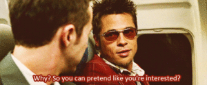 Brad Pitt GIF. Bioscoop Film Films en series Brad pitt Gifs Fight club Filmsterren Jared leto Tyler durden 