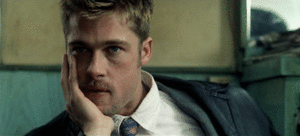 Brad Pitt GIF. Films en series Brad pitt Gifs Fight club Filmsterren David fincher 