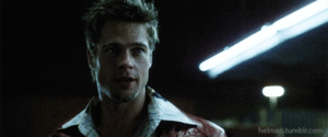 Brad Pitt GIF. Films en series Brad pitt Gifs Fight club Filmsterren David fincher 
