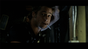 Brad Pitt GIF. Bioscoop Kunst Telefoon Brad pitt Gifs Filmsterren Lachend Hilarisch Thegoodfilms Grapje Burn after 