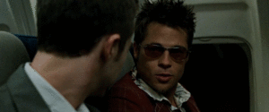 Brad Pitt GIF. Films en series Brad pitt Gifs Fight club Filmsterren David fincher 