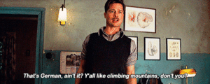 Brad Pitt GIF. Film Brad pitt Gifs Filmsterren Quentin tarantino Inglourious basterds Jij niet? Y&amp;#39;all graag b 