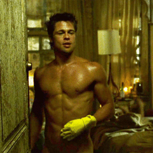 Brad Pitt GIF. Bioscoop Films en series Brad pitt Gifs Fight club Filmsterren Helena bonham carter 