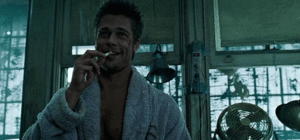 Brad Pitt GIF. Geestelijk Brad pitt Gifs Filmsterren Gek Psychopaat 12 apen Rustig aan Twaalf apen Psychiatrische i 