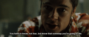 Brad Pitt GIF. Bioscoop Films en series Brad pitt Gifs Fight club Filmsterren Tyler durden Edward norton 