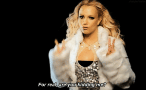 Britney Spears GIF. Artiesten Britney spears Gifs Echt Kidding Grapje Ben je gek 