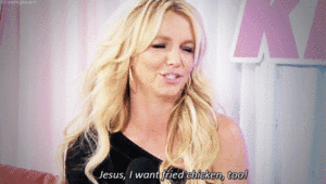Britney Spears GIF. Verward Artiesten Britney spears Gifs Verveeld Blond Pruik Gom 