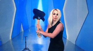 Britney Spears GIF. Dansen Artiesten Britney spears Gifs Opgewonden Jumping Blond Het zingen Tweesprong Slaapkamer 